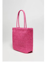 Moodo Pletena torba z napisom roza Moodo