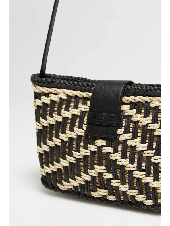Moodo Črna slamnata torba Moodo