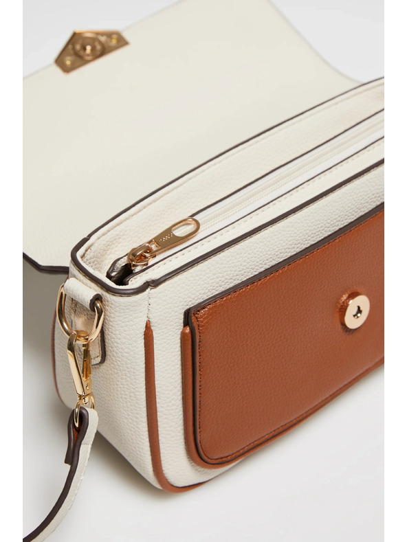 Moodo Bež torba z dolgim pasom Moodo