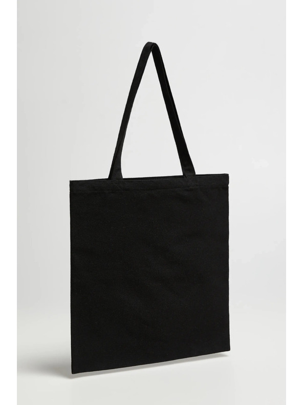 Moodo Črna nakupovalna torba s potiskom Moodo