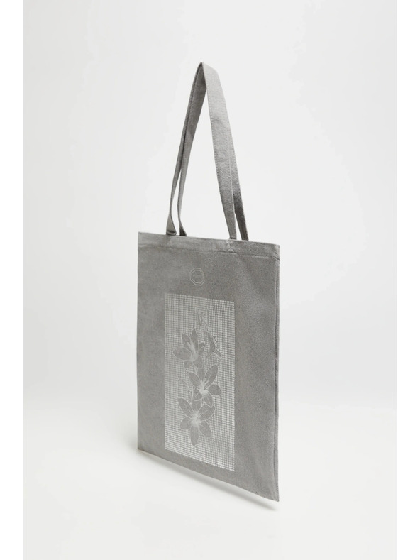 Moodo Siva nakupovalna torba s potiskom Moodo