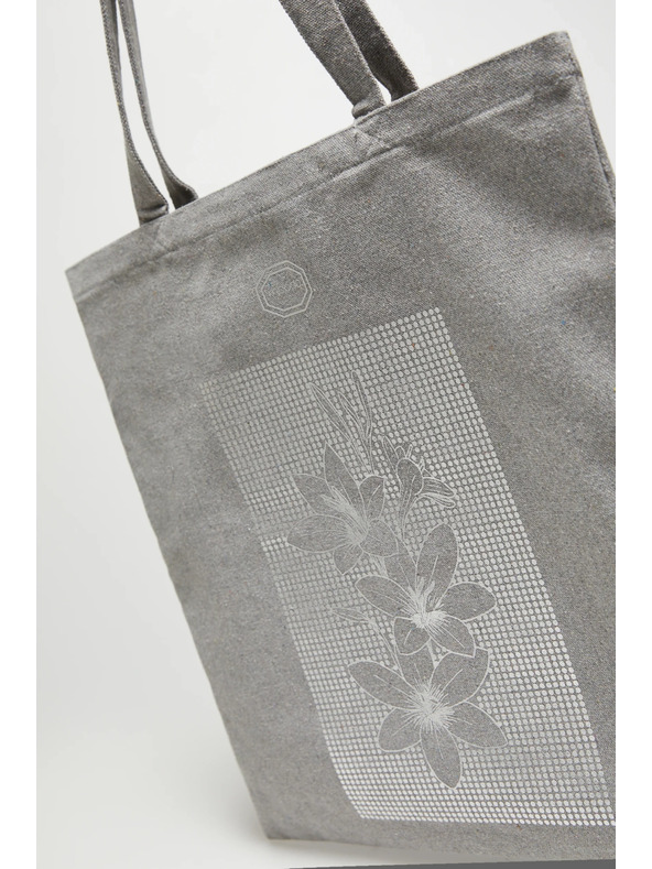 Moodo Siva nakupovalna torba s potiskom Moodo