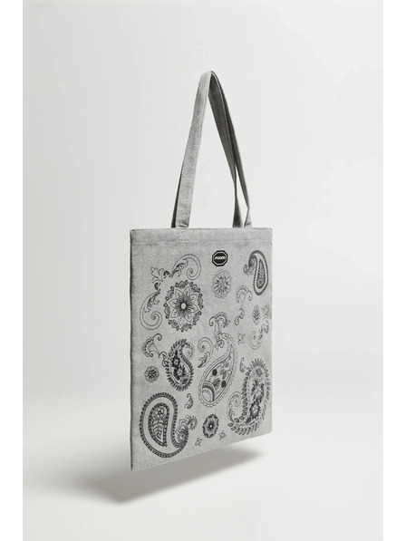 Moodo Siva nakupovalna torba s potiskom Moodo