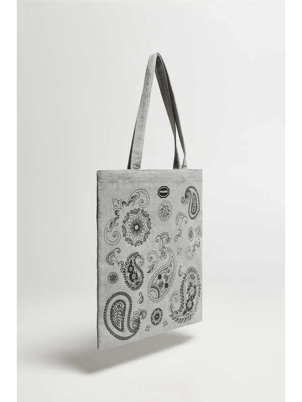 Moodo Siva nakupovalna torba s potiskom Moodo