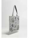 Moodo Siva nakupovalna torba s potiskom Moodo