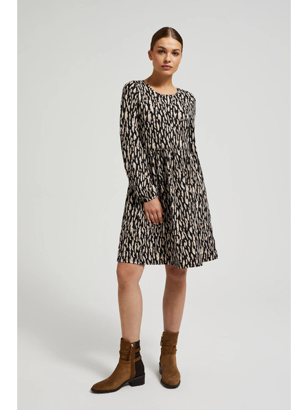 Moodo Rjave obleke z napihnjeni rokavi Moodo