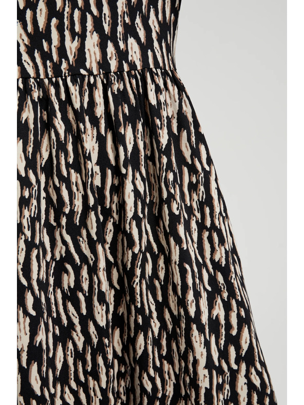 Moodo Rjave obleke z napihnjeni rokavi Moodo