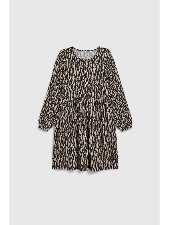 Moodo Rjave obleke z napihnjeni rokavi Moodo