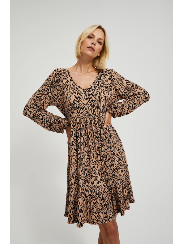 Moodo Rjave obleke z živalskim vzorcem Moodo