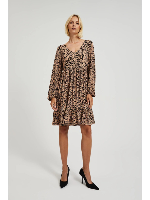 Moodo Rjave obleke z živalskim vzorcem Moodo