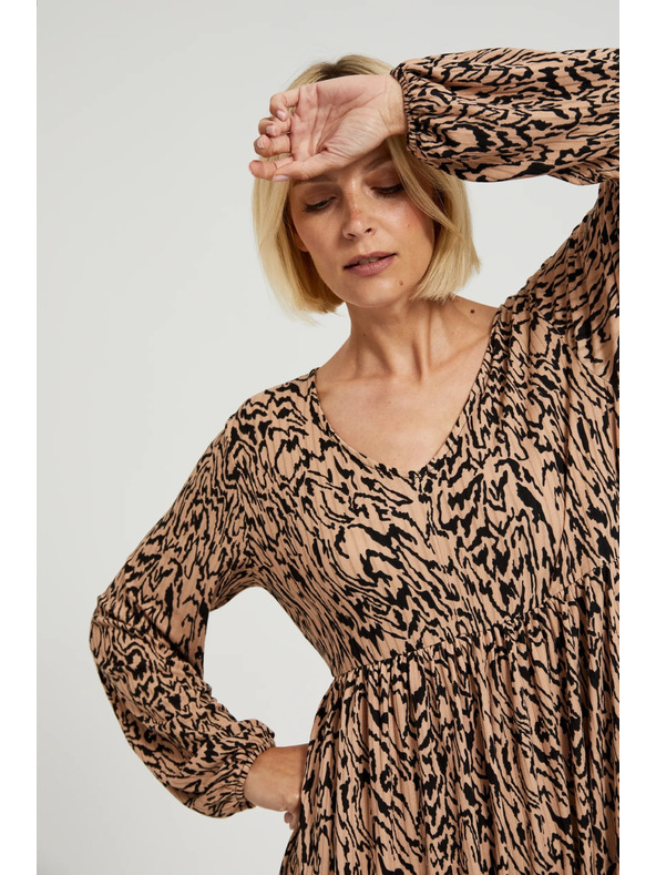 Moodo Rjave obleke z živalskim vzorcem Moodo