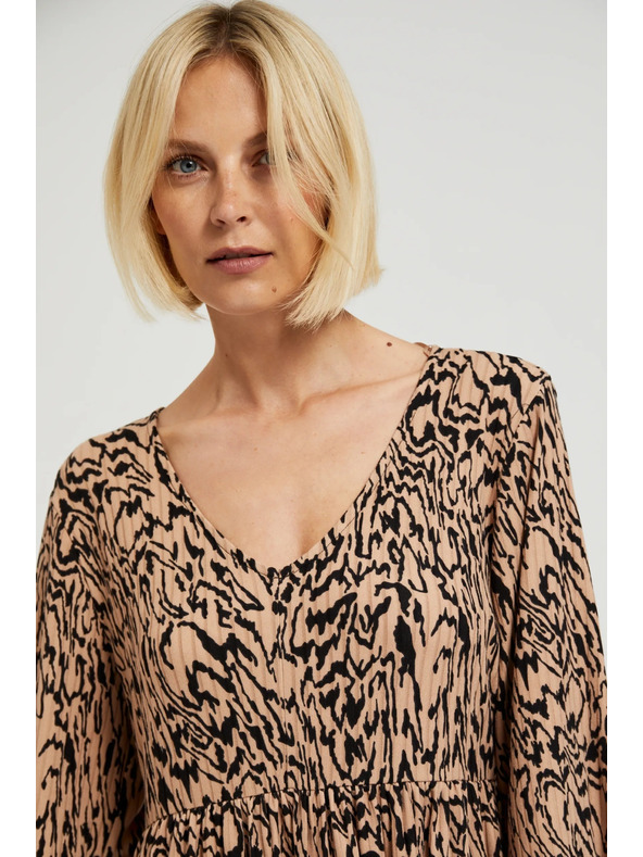 Moodo Rjave obleke z živalskim vzorcem Moodo