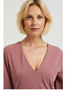 Moodo Gladke obleke z V-izrezom v prašno rožnati barvi Moodo