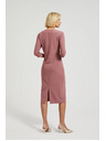 Moodo Gladke obleke z V-izrezom v prašno rožnati barvi Moodo