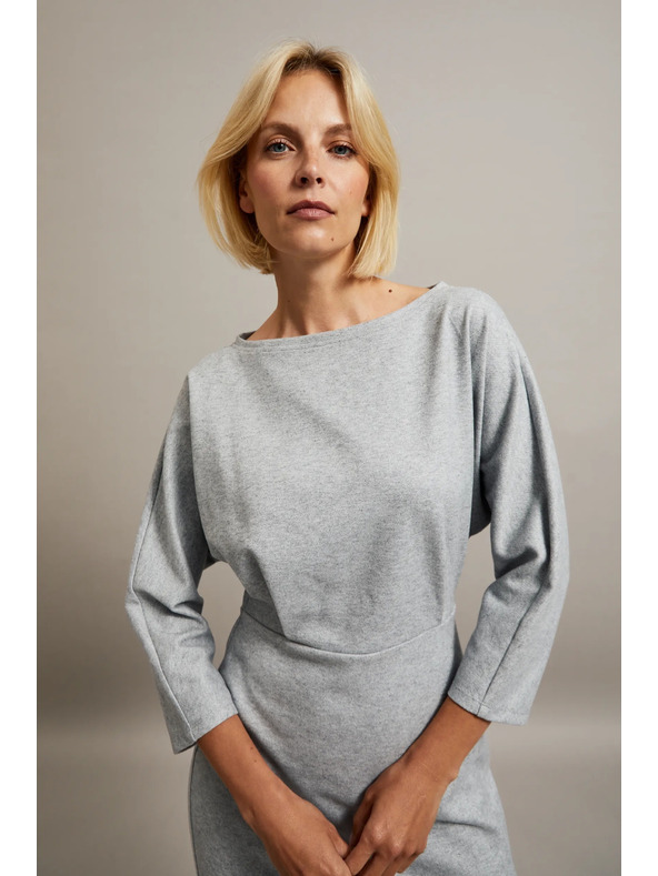 Moodo Gladke obleke do kolen sive Moodo