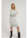 Moodo Siva preprosta pletena obleka Moodo