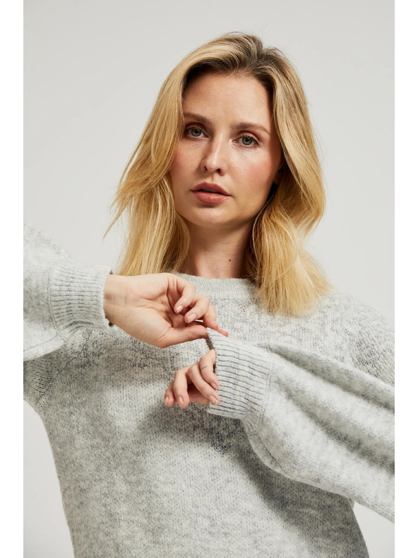 Moodo Siva preprosta pletena obleka Moodo