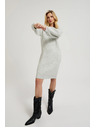 Moodo Siva preprosta pletena obleka Moodo