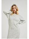 Moodo Siva preprosta pletena obleka Moodo