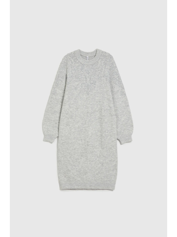 Moodo Siva preprosta pletena obleka Moodo