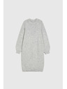 Moodo Siva preprosta pletena obleka Moodo