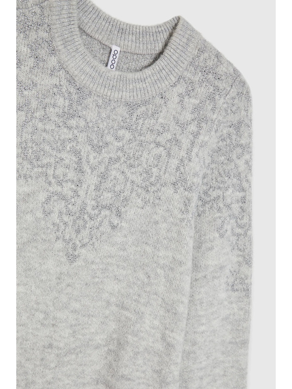 Moodo Siva preprosta pletena obleka Moodo