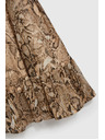 Moodo Bež obleka z napihnjnimi rokavi in živalskim vzorcem Moodo