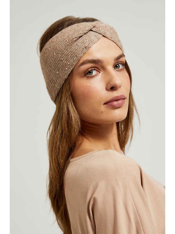 Moodo Čelada okrašena z bleščicami bež Moodo