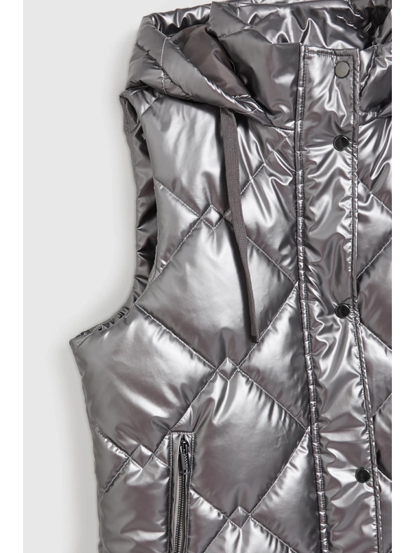 Moodo Prešit telovnik s kapuco srebrn Moodo