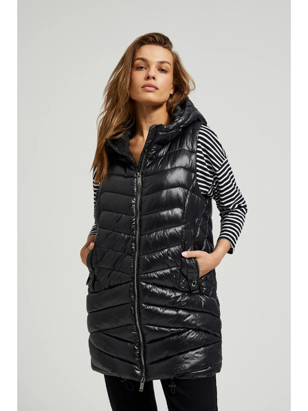 Moodo Prešit telovnik na zadrgo črn Moodo