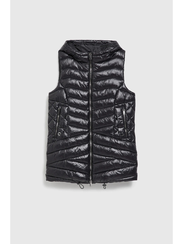 Moodo Prešit telovnik na zadrgo črn Moodo