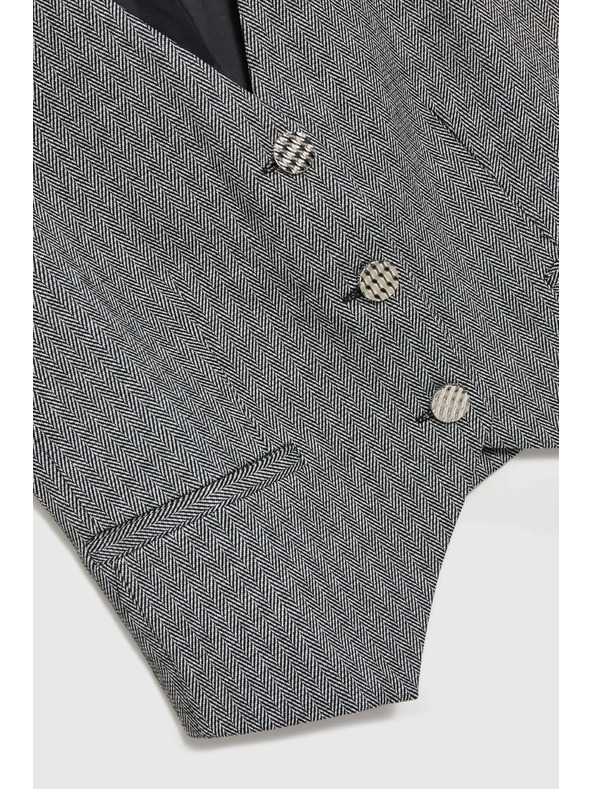 Moodo Elegantni telovnik siv s srebrnimi gumbi Moodo