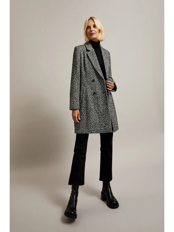 Moodo Plašč v finih ribjih kosteh črn Moodo