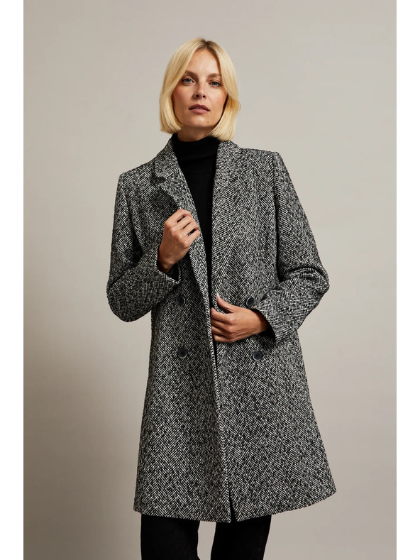 Moodo Plašč v finih ribjih kosteh črn Moodo