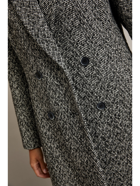 Moodo Plašč v finih ribjih kosteh črn Moodo