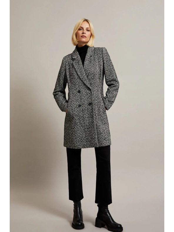 Moodo Plašč v finih ribjih kosteh črn Moodo