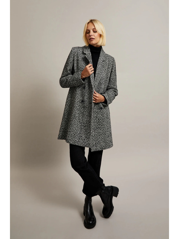 Moodo Plašč v finih ribjih kosteh črn Moodo