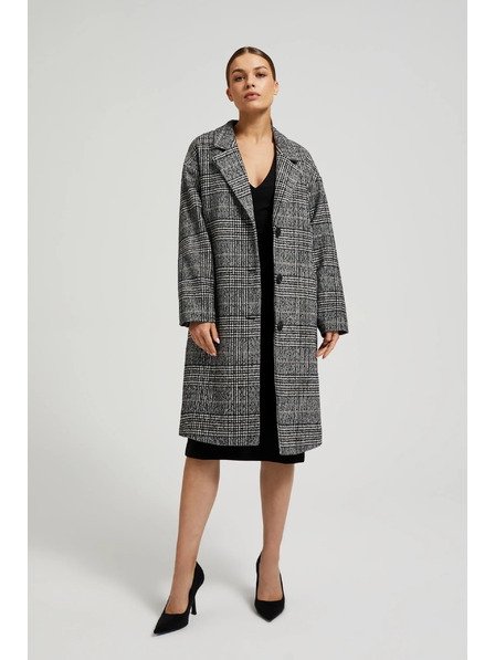 Moodo Oversize karirast plašč črn Moodo