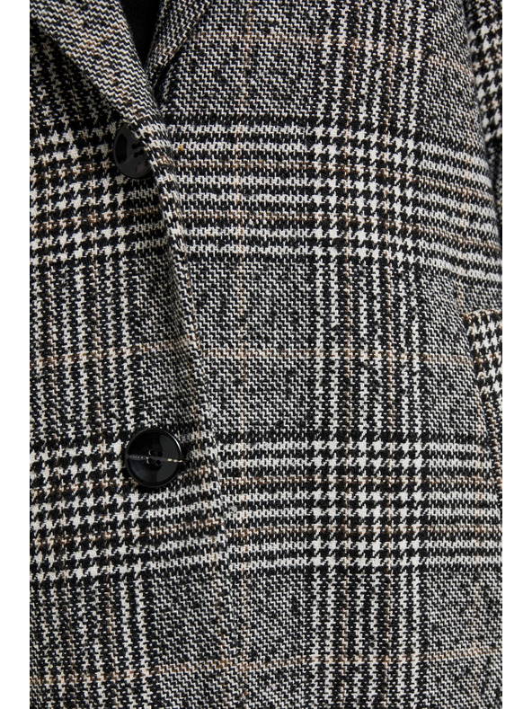 Moodo Oversize karirast plašč črn Moodo