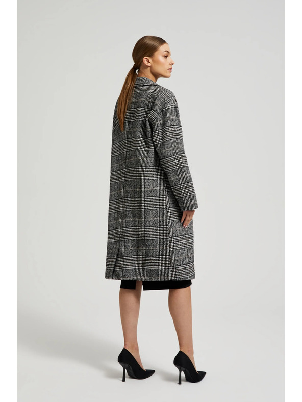 Moodo Oversize karirast plašč črn Moodo