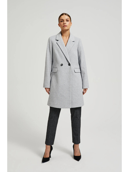 Moodo Preprost siv plašč z gumbi Moodo