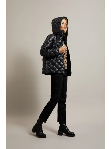 Moodo Kratka prešita jakna s kapuco črna Moodo