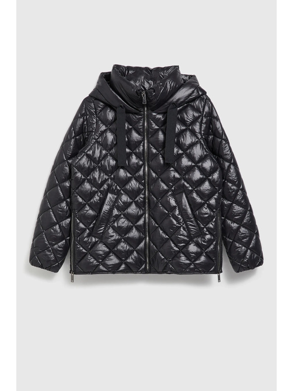 Moodo Kratka prešita jakna s kapuco črna Moodo