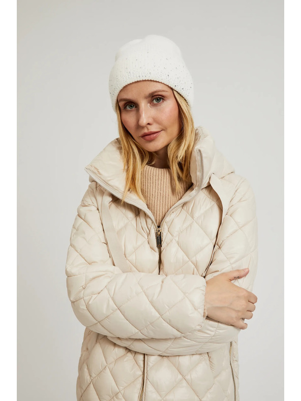 Moodo Kratka prešita jakna s kapuco bež Moodo