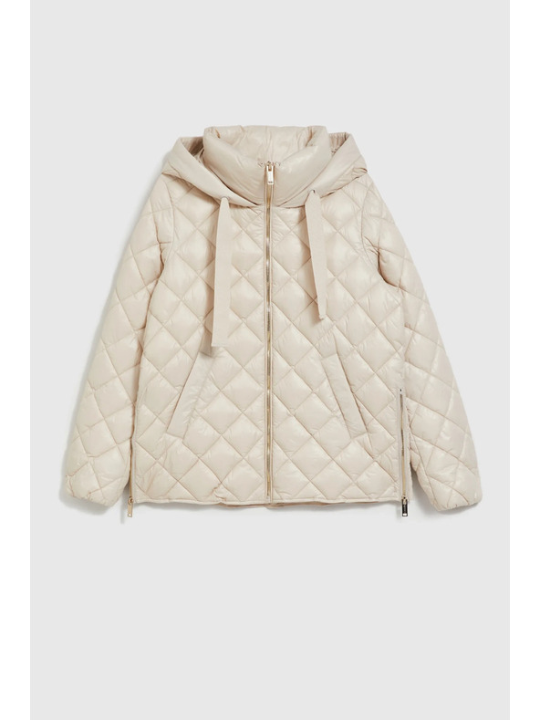 Moodo Kratka prešita jakna s kapuco bež Moodo