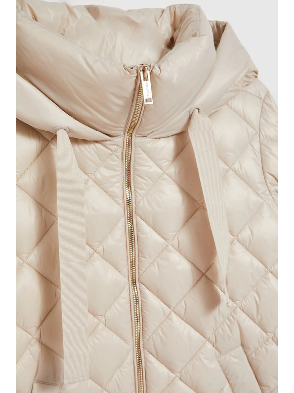 Moodo Kratka prešita jakna s kapuco bež Moodo