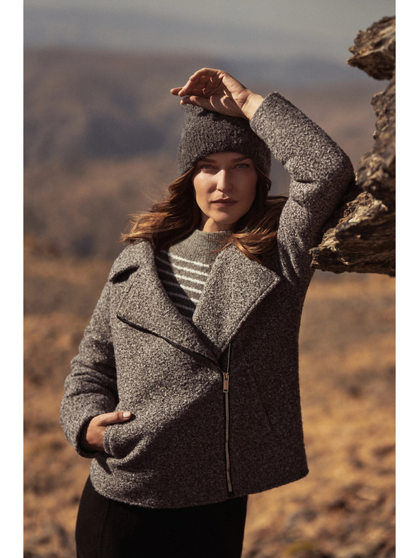 Moodo Jakna na zadrgo siva Moodo