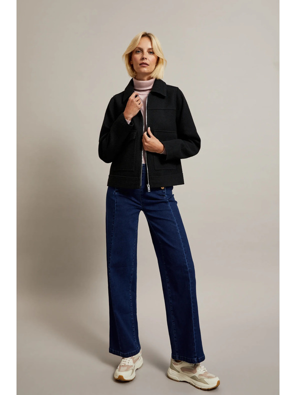 Moodo Črna jakna z velikimi žepi Moodo