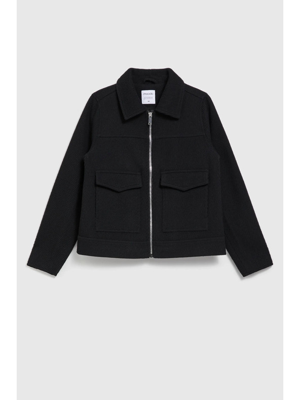 Moodo Črna jakna z velikimi žepi Moodo