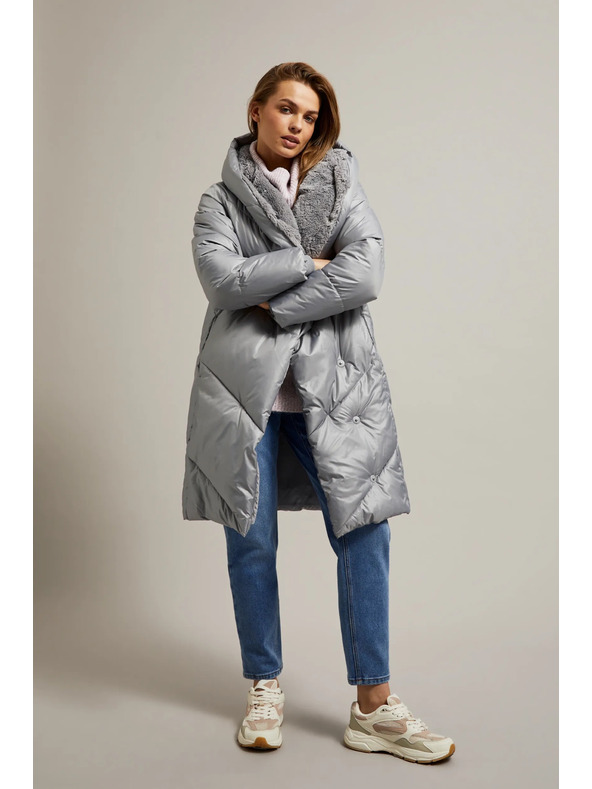Moodo Jakna s prešitjem siva Moodo